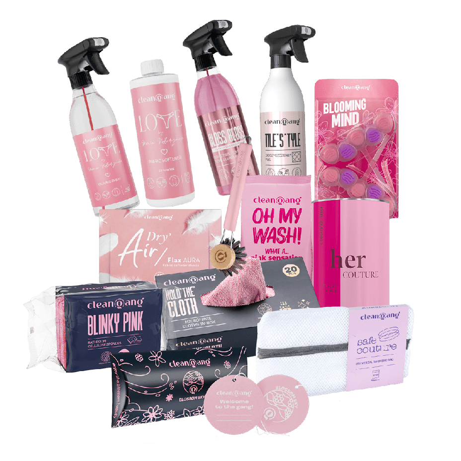 różowy zestaw do sprzątania XXL