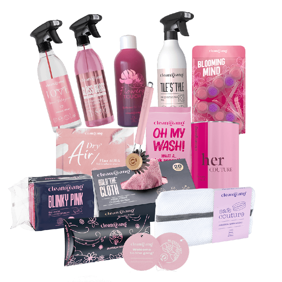 różowy zestaw do sprzątania XXL