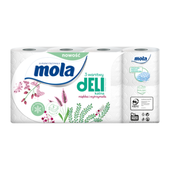 papier toaletowy 3-warstwowy,  8 rolek