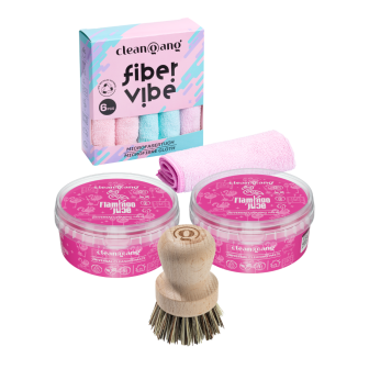 zestaw różowa pasta czyszcząca z praktycznymi akcesoriami