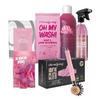 różowy zestaw do czyszczenia i prania