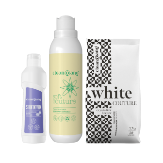 podstawowy zestaw do prania białego z odplamiaczem