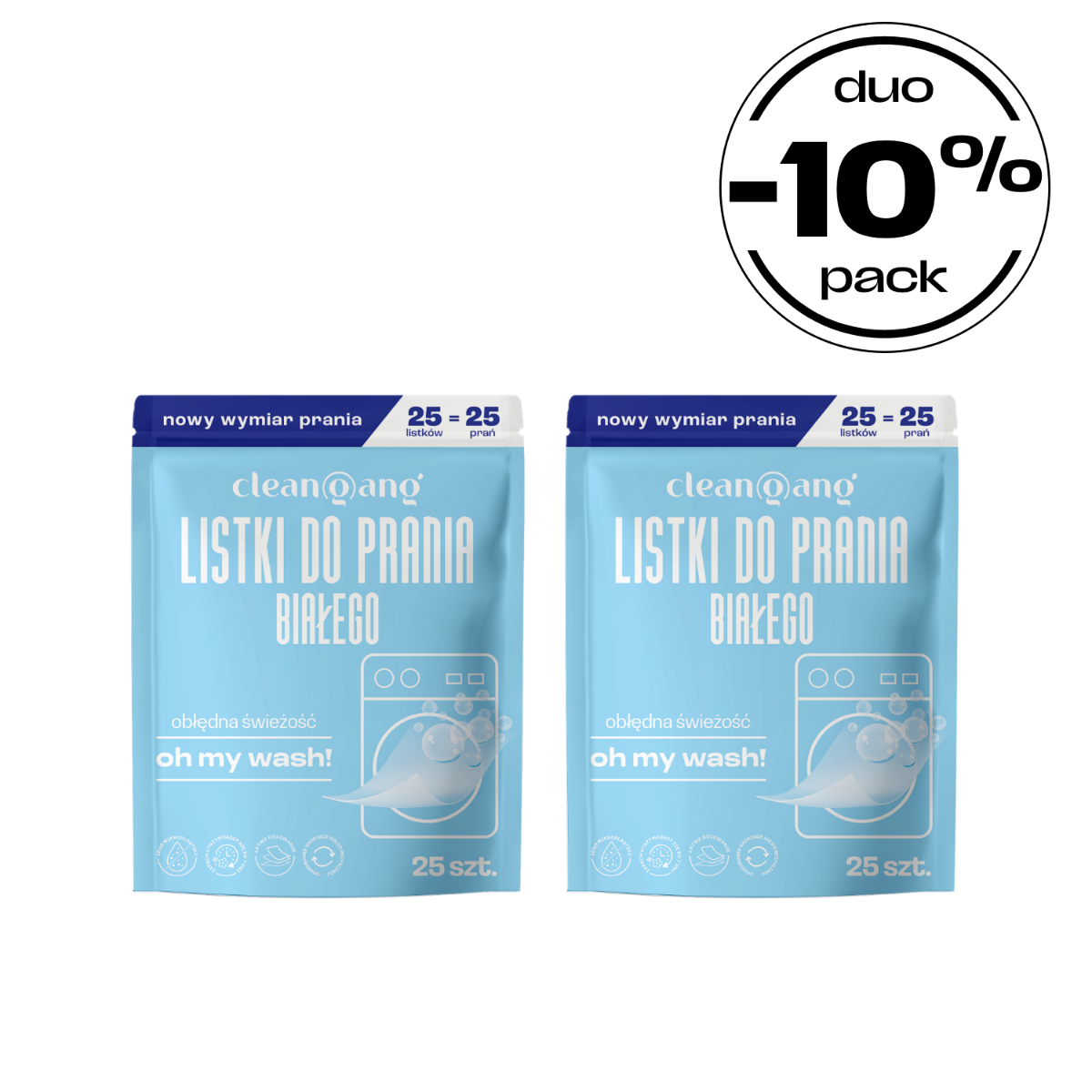 duo pack OH MY WASH! listki do prania białego