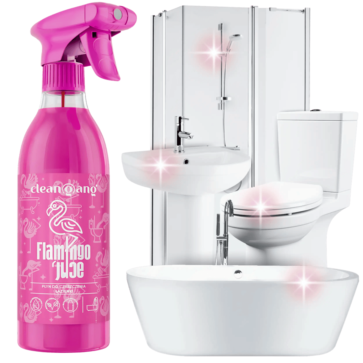 różowy płyn do czyszczenia łazienki, 500 ml