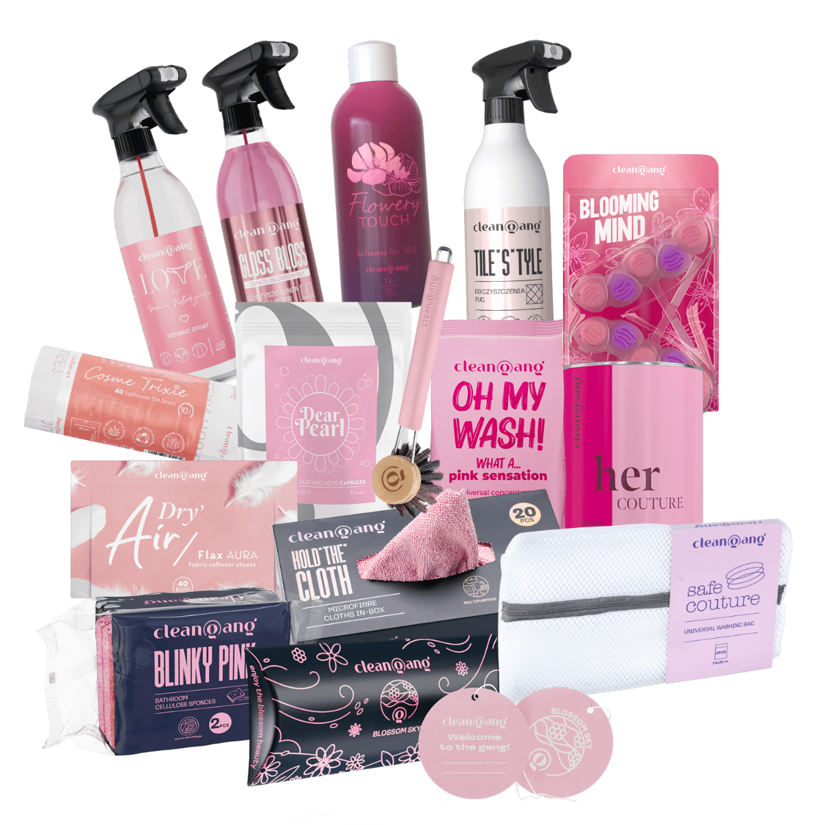 różowy zestaw do sprzątania XXL