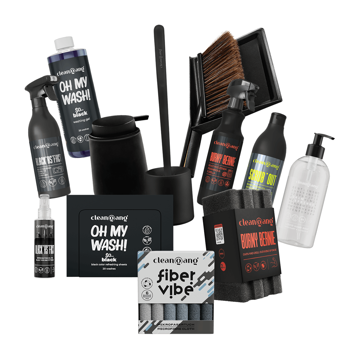 czarny zestaw do sprzątania XXL