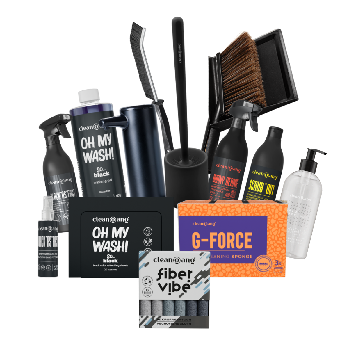 czarny zestaw do sprzątania XXL